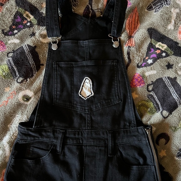 Black Levi’s Skinny Denim Overalls Size W29” - Picture 6 of 7
